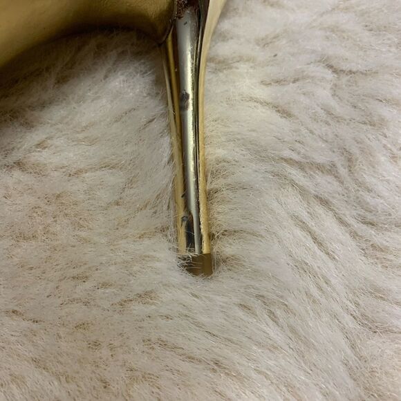 Michael Kors  Yvonne Gold glittered strappy heels size 8 - Picture 3 of 9